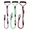 Pet dual head dog walking rope with wavy pattern, one drag two traction rope, anti winding and detachable 5