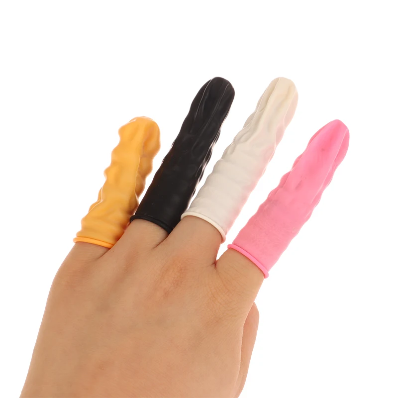 150Pcs/bag Disposable Finger Cots Latex Rubber Finger Cots Nail Art Tool Finger Gloves Fingertips Protector Cover
