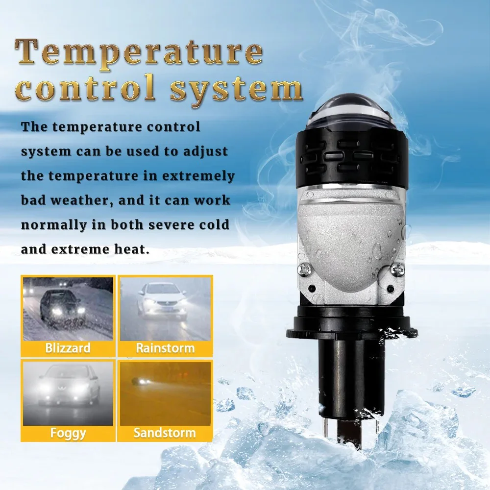 H4 Bi LED Mini Projector Lens LED Car Headlight Bulb 20000LM 100W CANBUS Turbo A