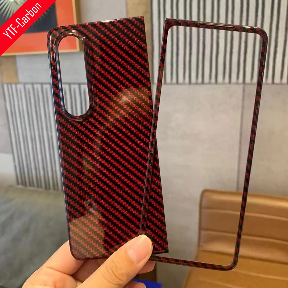 

Глянцевый чехол YTF из углеродного волокна для Samsung Galaxy Z Fold 4, ультратонкий противоударный жесткий чехол из арамидного волокна Z Fold 3 5G для телефона