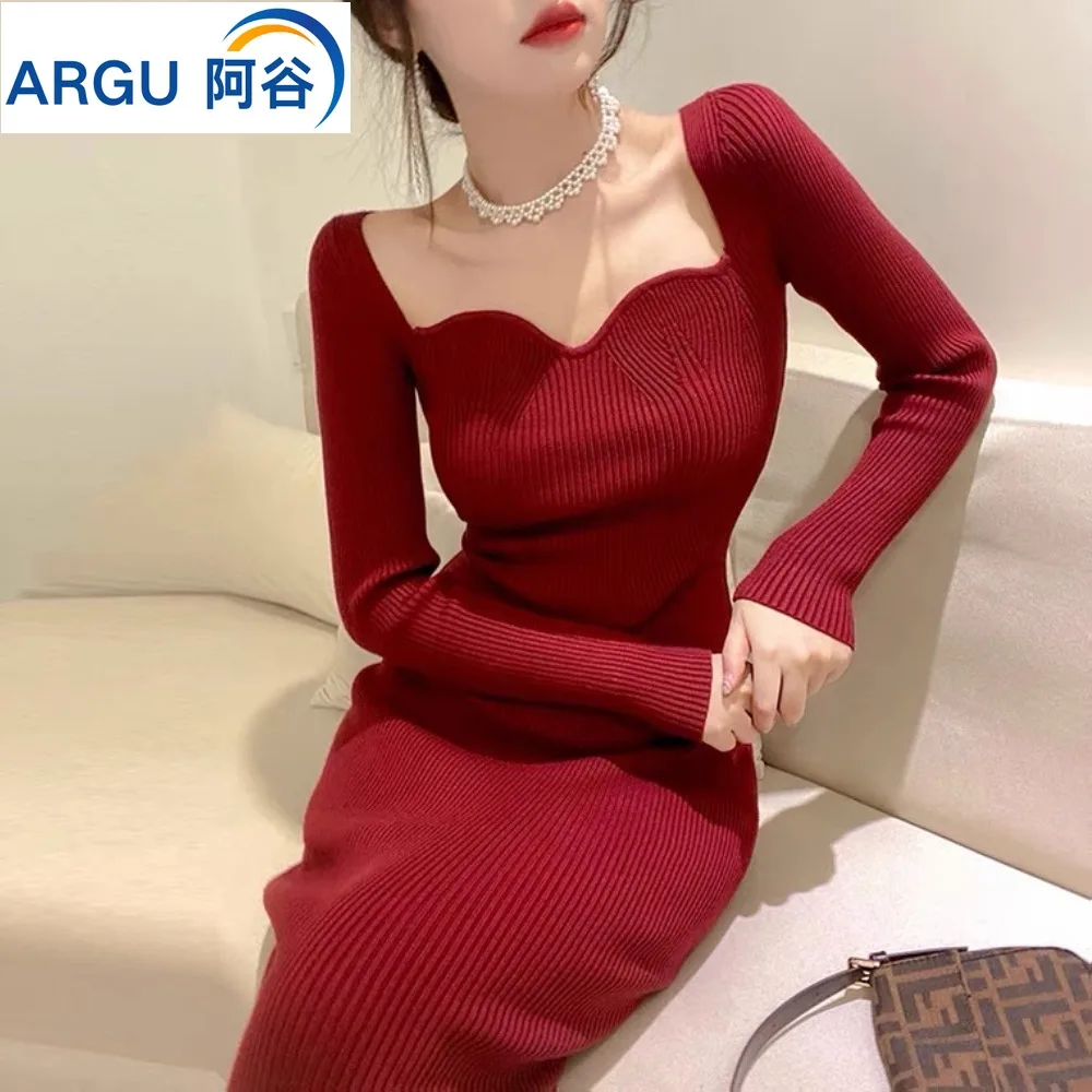 

Elegant Long Sleeve Prom Women Dress 2024 Spring And Autumn Sexy Bodycon Evening Birthday Party Y2K Long Sleeve Elegant Dresses
