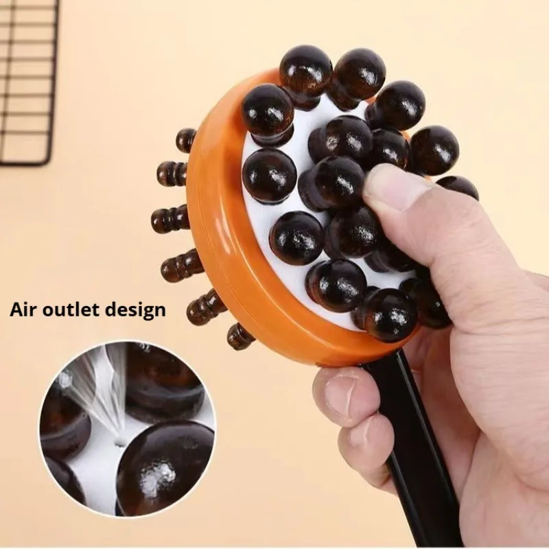 Double-sided Handheld Massage Hammer Round Head for Neck Shoulder Back Pain Relief  Wooden Muscle Relaxation Tool