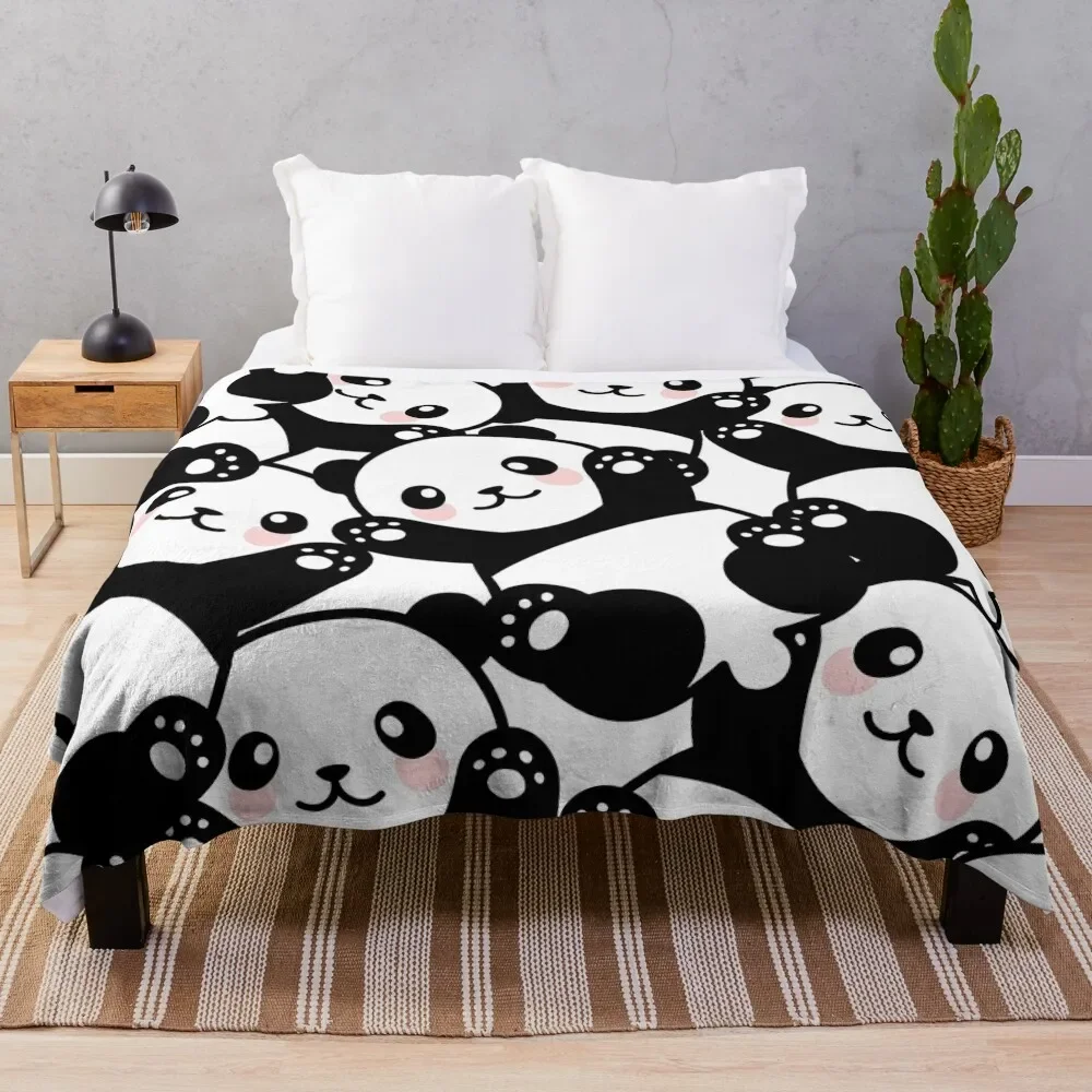 

Cute Cartoon Panda Pile Throw Blanket bed plaid Bed covers Blankets