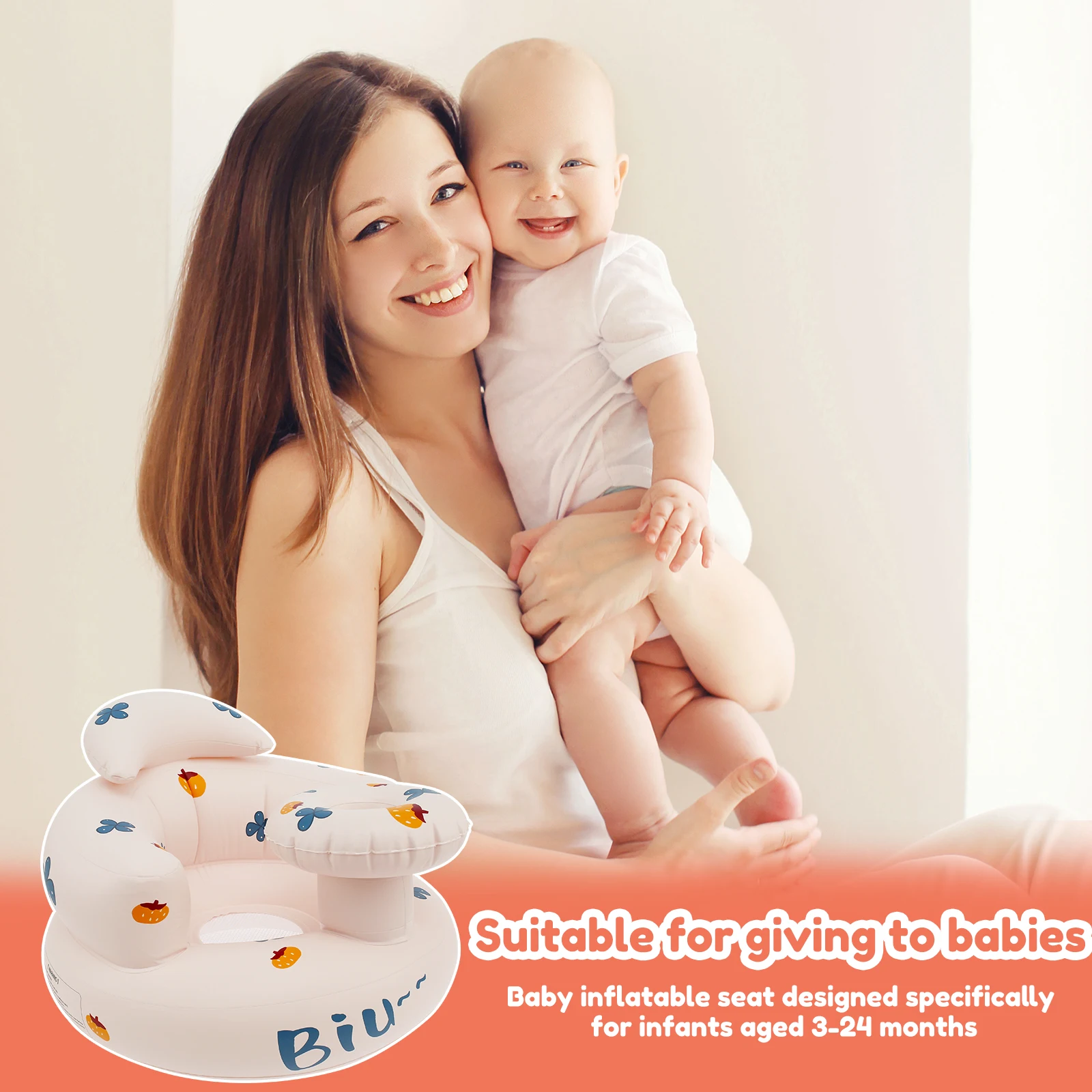 Inflatable Baby Chair Portable Baby Sofa Breathable Inflatable Chair PVC Multifunctional Seat Practice Sitting Bath Stool