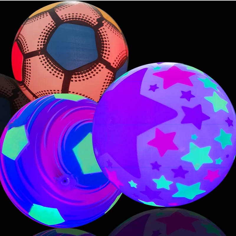 1Pcs Luminous Inflatable Toy Bouncy Ball Outdoor Sports Rubber Beach Ball Parent Children Games For Kids Interactive Games Toys