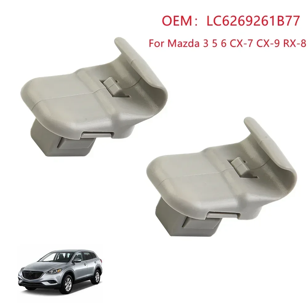 2pcs Car Grey Sun Visor Clip LC6269261B77 For Mazda 3 5 6 CX-7 CX