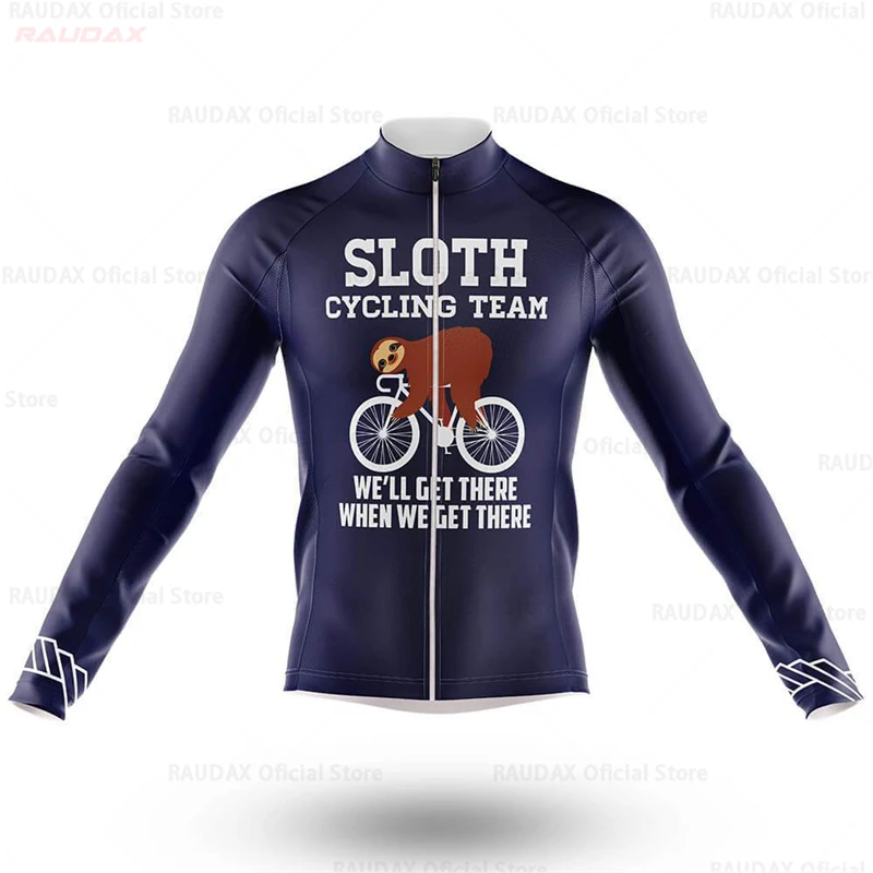 Chaqueta de ciclismo de manga larga para hombre con diseño de perezoso, ropa de ciclismo de montaña para primavera y otoño, uniforme de bicicleta, camiseta de carreras de bicicleta de carretera transp