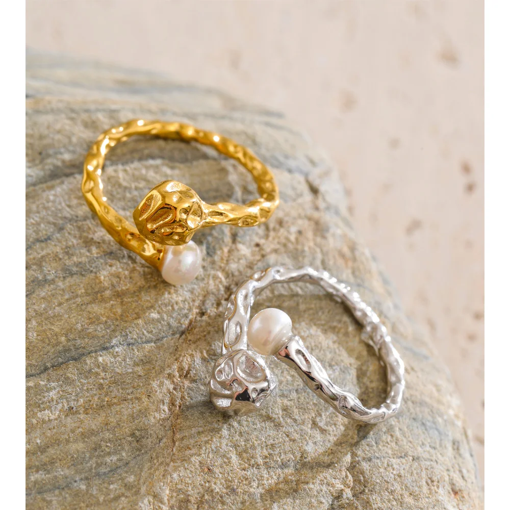 Yhpup Stainless Steel Adjustable Ring Jewelry