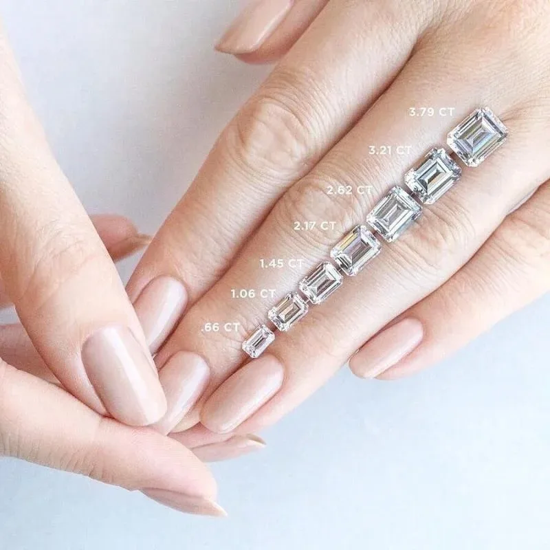 IGI 인증 에메랄드 컷 랩그로운 다이아몬드 1ct 1.5ct 2ct 2.5ct 3ct 5ct CVD HPHT 랩 다이아몬드 도매
