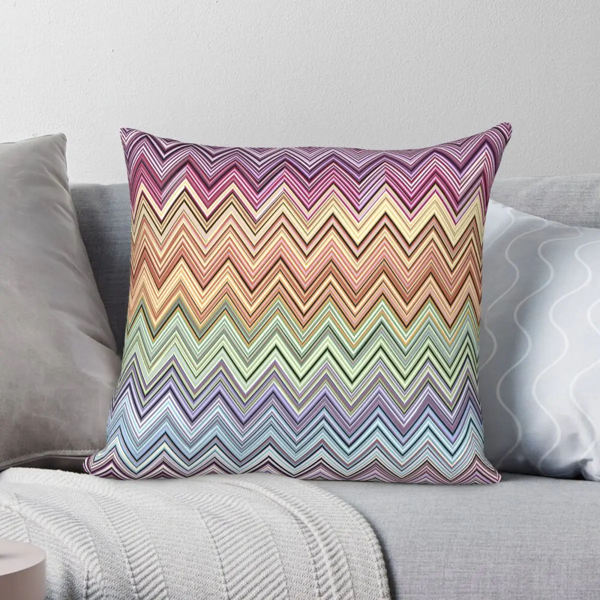 Casa Zig Zag Federa Quadrata Poliestere Lino Velluto Creativo Zip Decor Federa Per Cuscino Da Letto Fodera Per Cuscino All'Ingrosso