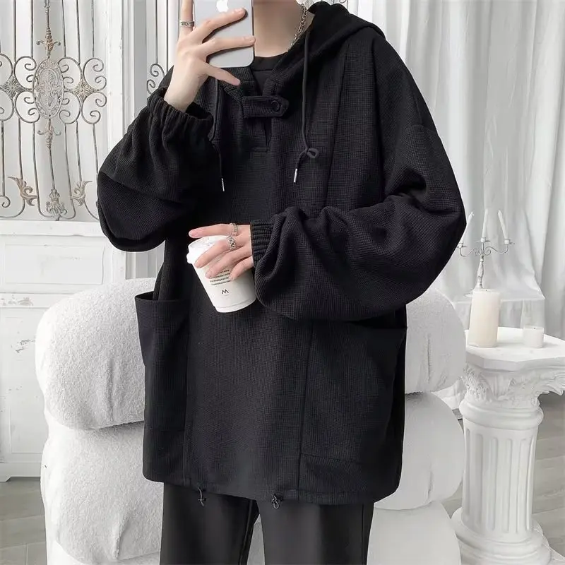 Loose Fit Hoodie Sweatirt ex Casual Sle Pure Color Design Autumn Faion Outerwear for Men And Women