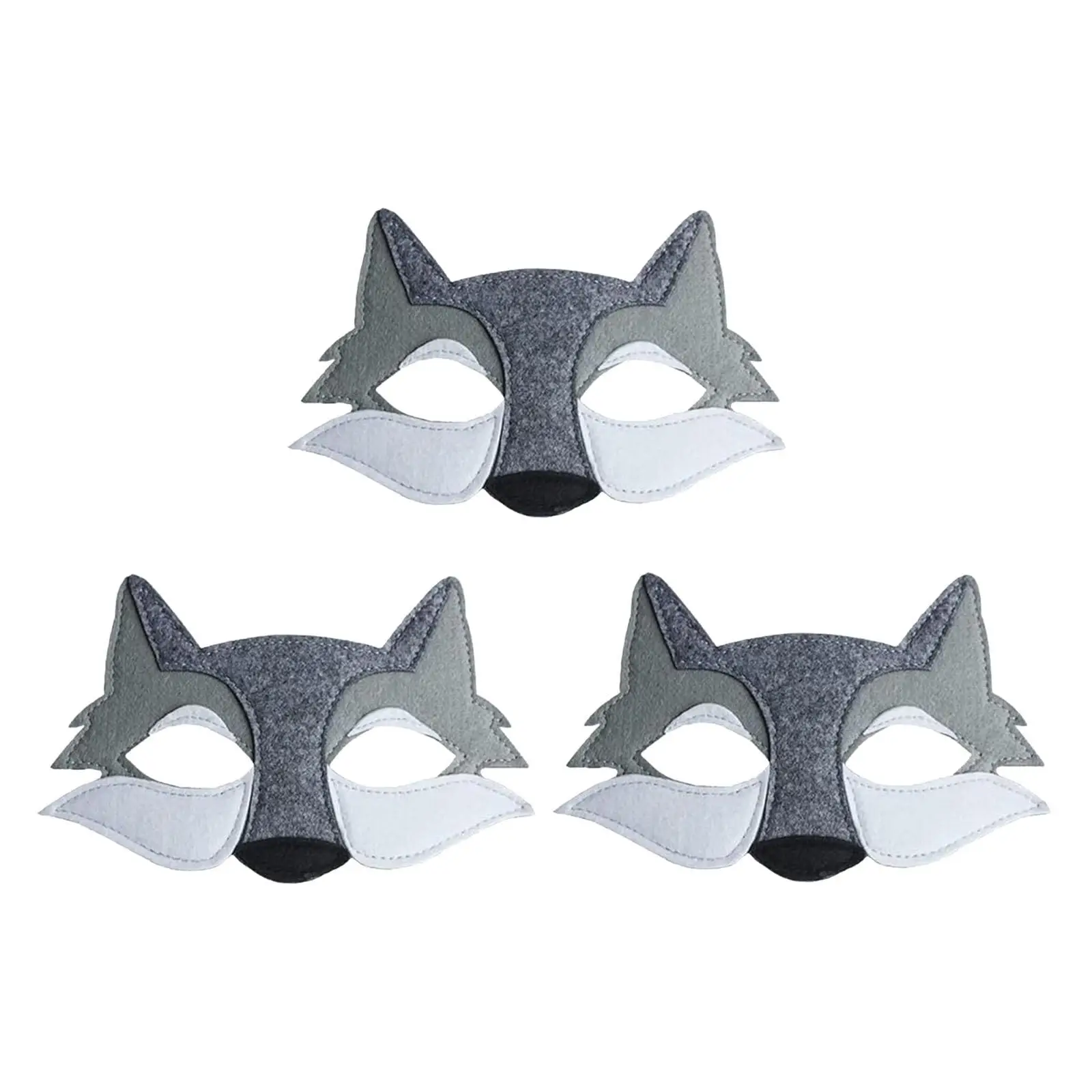 

3x маска волка, маска для лица, Маскарадная маска, маска на Хэллоуин, маска животного для косплея, маска для представлений, праздничная вечеринка, ролевые игры, украшение