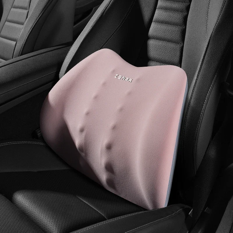 SEAMETAL Soft Car Headrest Pillow/Lumbar Support Ergonomic Memory Foam Neck Rest Pillow with Adjustable Strap Travel Pain Relief