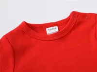 Unisex Baby Clothes Solid Red Design Newborn Cotton Rompers Full Sleeve 0-18M Infant Jumpsuit Costume Clothing 3