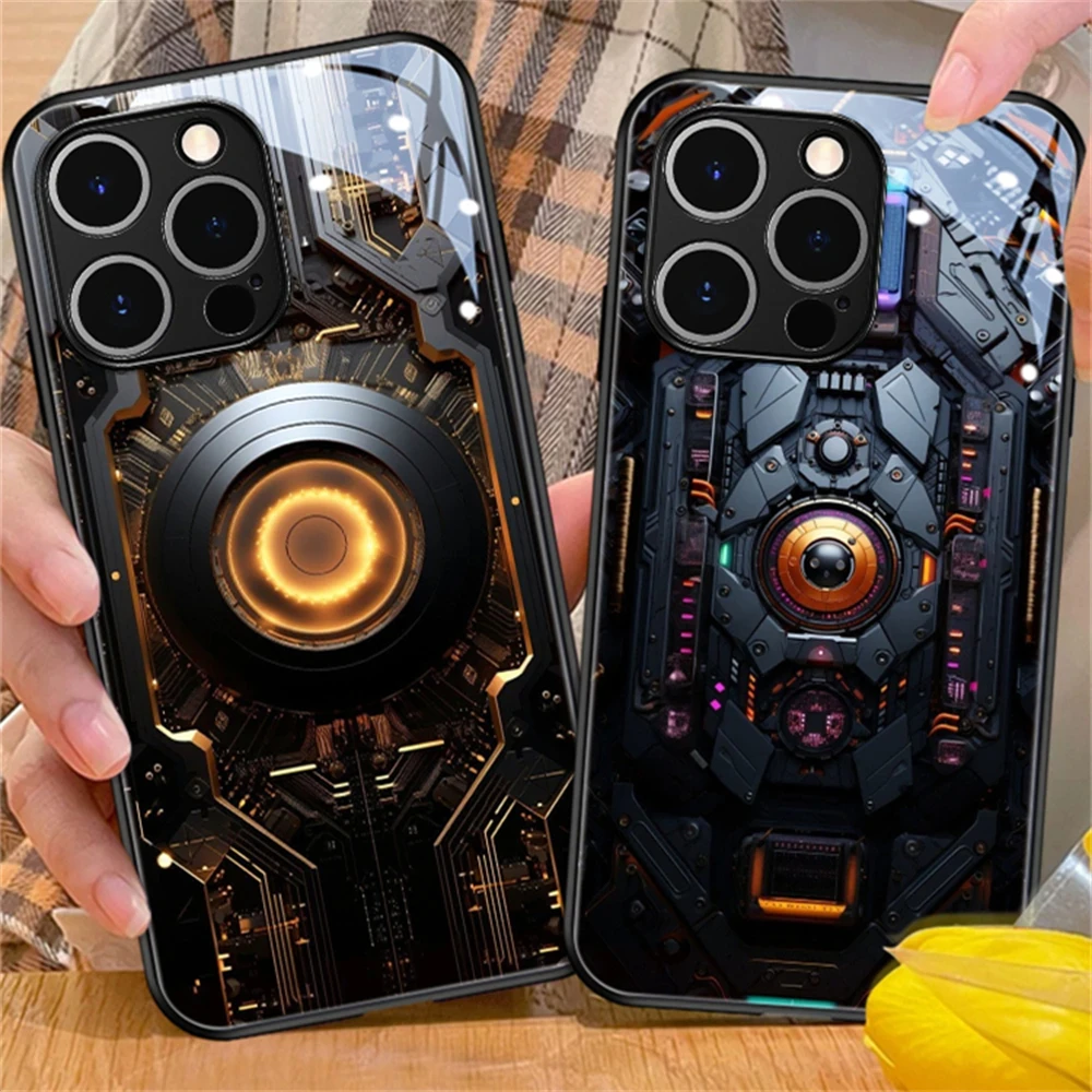 So Cool Mechanical Structure Smart LED  case For OPPO Reno 3 4 5 6 7 8 9 10 11 Pro Plus Find X5 X6 Pro Calling Light Up Cover