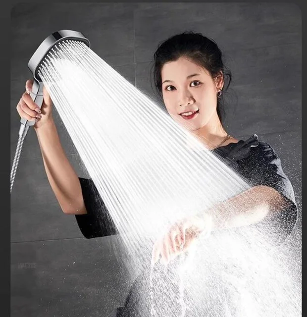 Nuovo pannello grande da 13 cm Soffione doccia a 3 modalità Soffione doccia con massaggio ad acqua ad alta pressione con elemento filtrante Accessori per il bagno 1