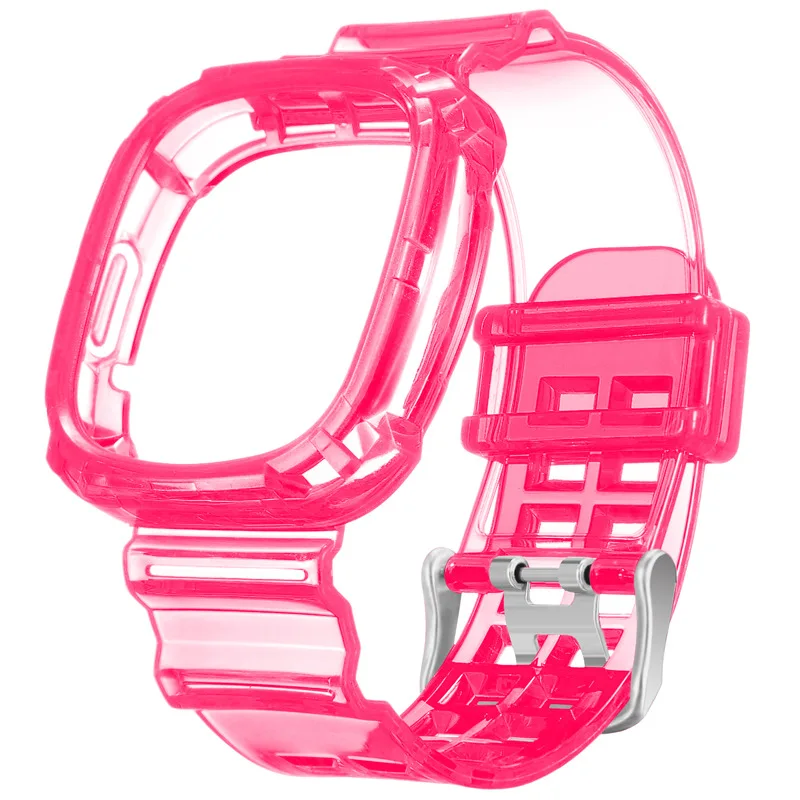 Transparent TPU Silicone Replacement Band and Case for Smartwatch Wristband Bracelet