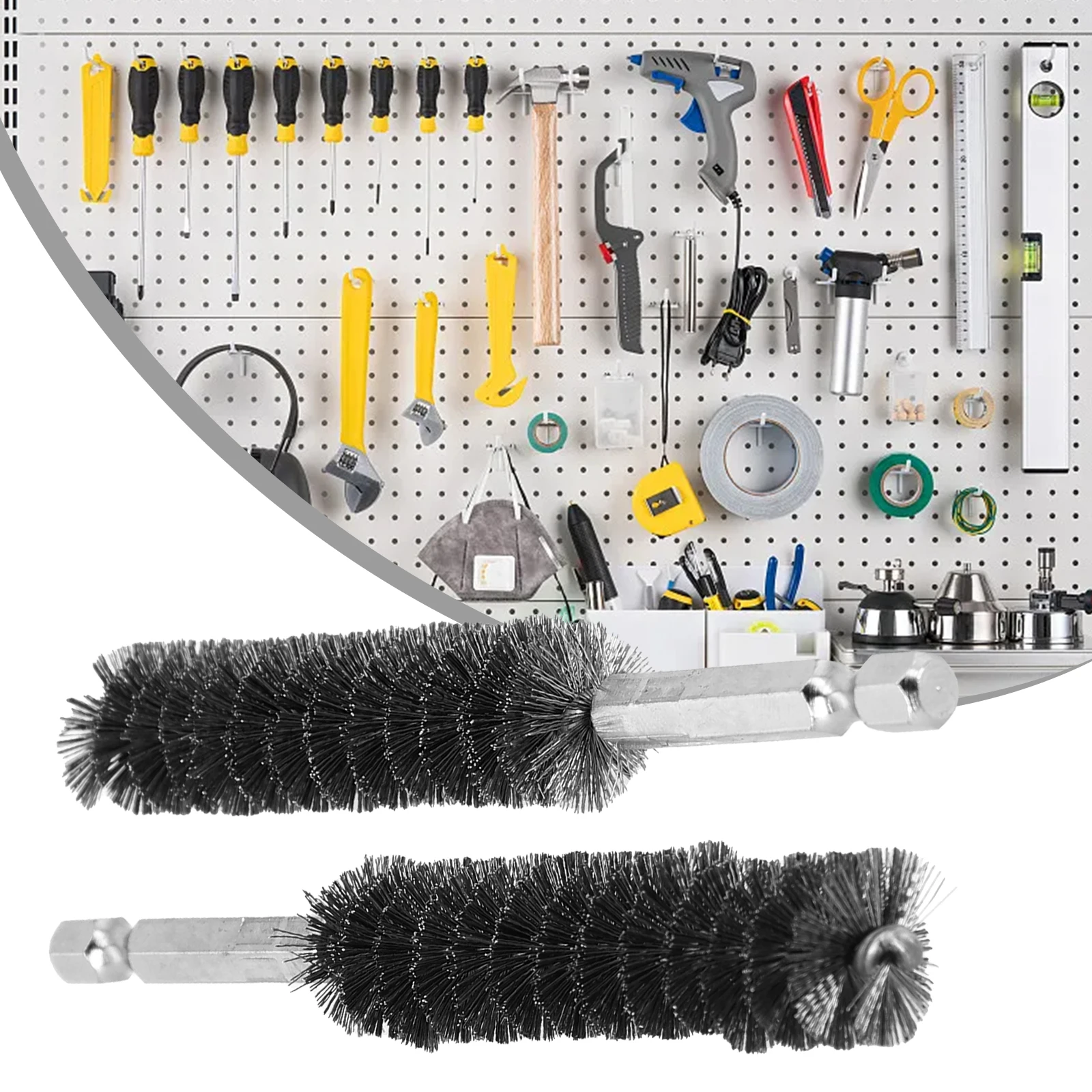 

8-19mm Steel Wire Brush Machinery Cleaning Brush Rust Cleaner Washing Polishing Deburring Wire Pipe Brush Hand Tools