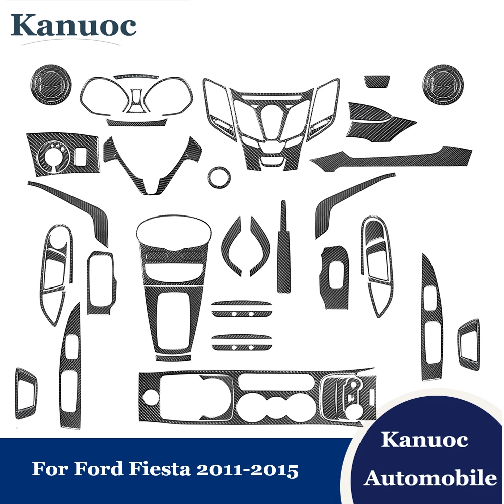 

For Ford Fiesta 2011 2012 2013 2014 2015 Accessories Car Stickers Carbon Fiber Material Auto Interior Mouldings Decorative Strip