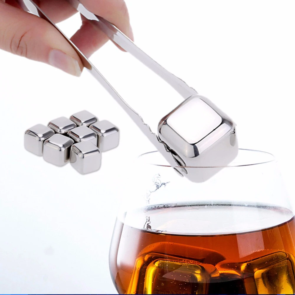 Stainless Chilling Stones Beverage Wine Bar Accessories Metal Ice Cubes For Drinks Reusable Stones For Wine