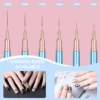 6Pcs Transparent French Stripe Liner Kolinsky Brush 3D Tips Manicure Ultra-thin Line Drawing Pen Brushes Painting Nail Art Tools 5