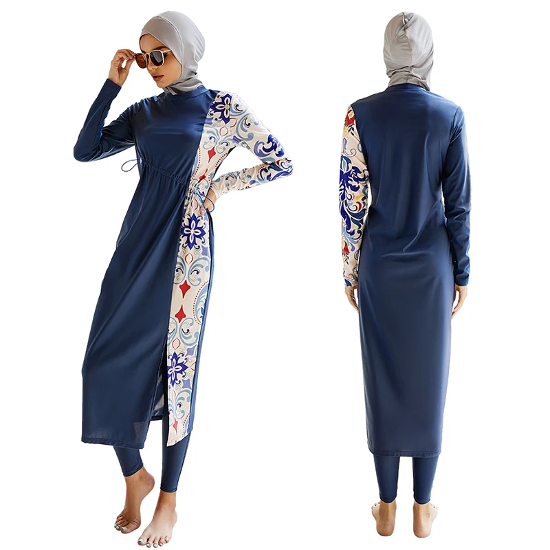 Burkini Muslim Swimwear 2023 Swimming Suit For Women Modest Swimsuit Islamic Clothing Sets Fashion Long Dress Turban Full Cover