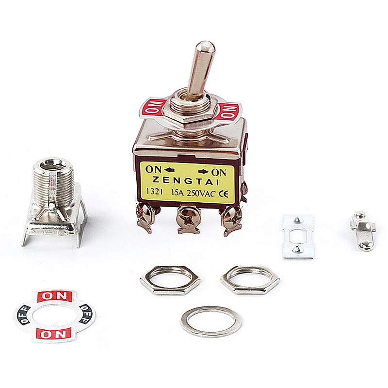 1PCS,High-end Toggle Rocker Button Switch,2/3/4/6/8/9/12 Pin,Self Reset/Self-locking,Silver Contact Copper Pin,12mm,250V 15A