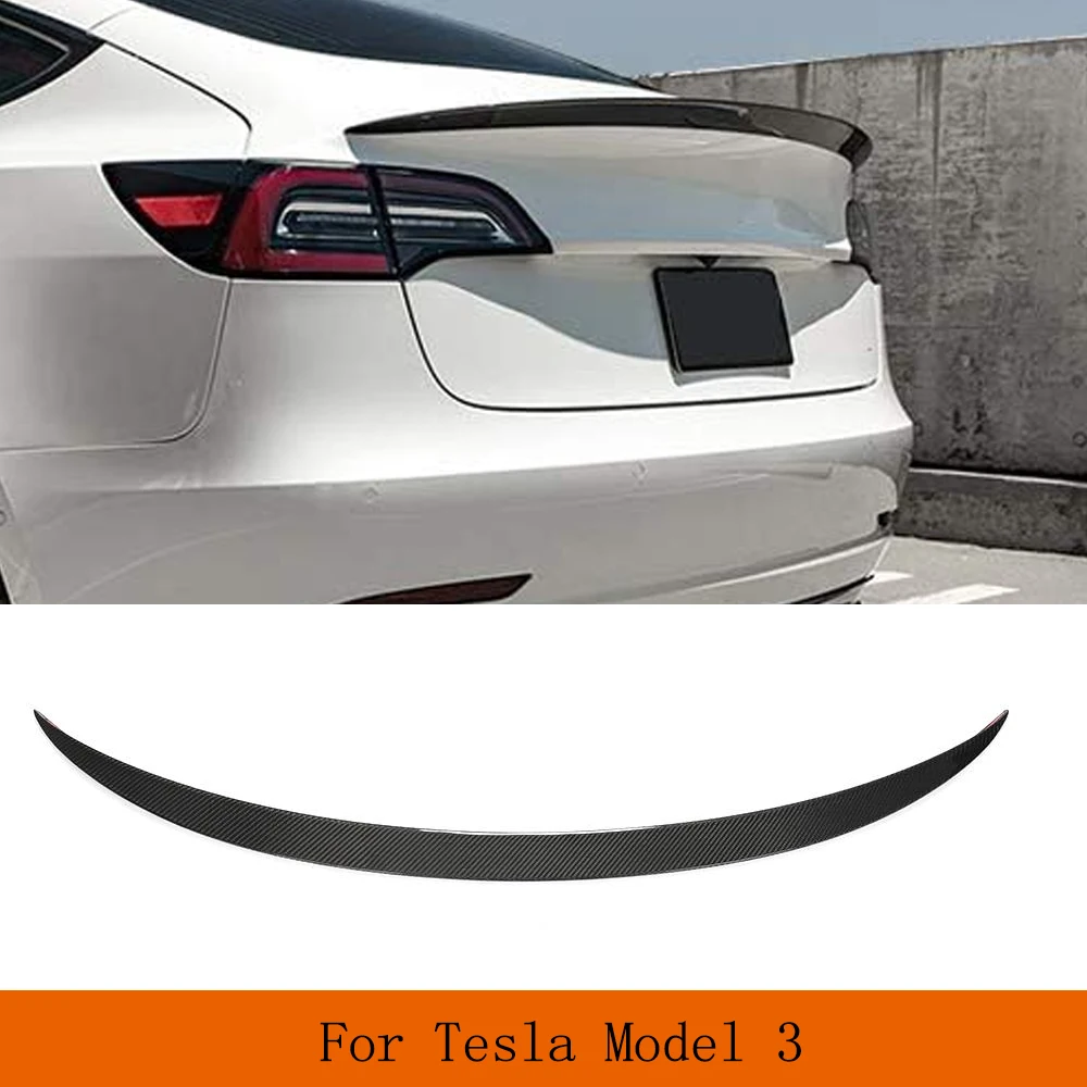 

Car Rear Trunk Spoiler Boot Lip Wing For Tesla Model 3 2016 - 2023 Rear Trunk Spoiler Boot Lip Carbon Fiber Wing Spoiler