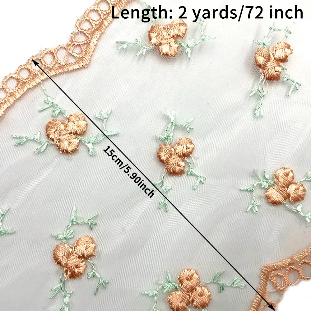 2 yard Colorful Embroidered Lace for Lolita Doll Clothes Undergarments Accessories lace fabric lace sewing supplies lace sewing accessories lace accessories lace garment accessories clothing craft accessories