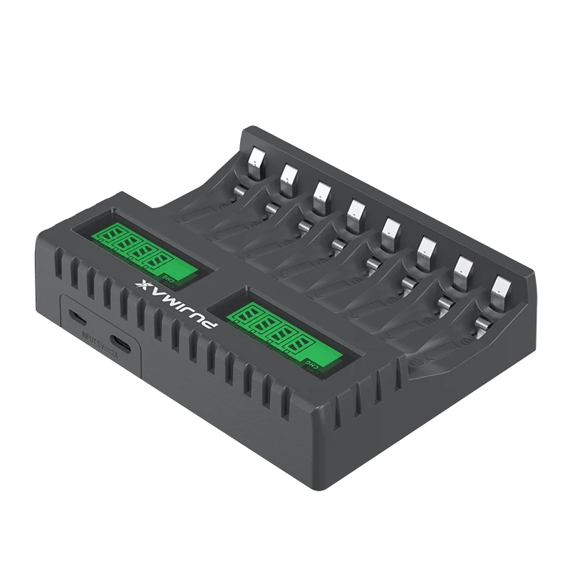PUJIMAX LED Display Smart Charger for AA/AAA Ni-MH Rechargeable Batteries