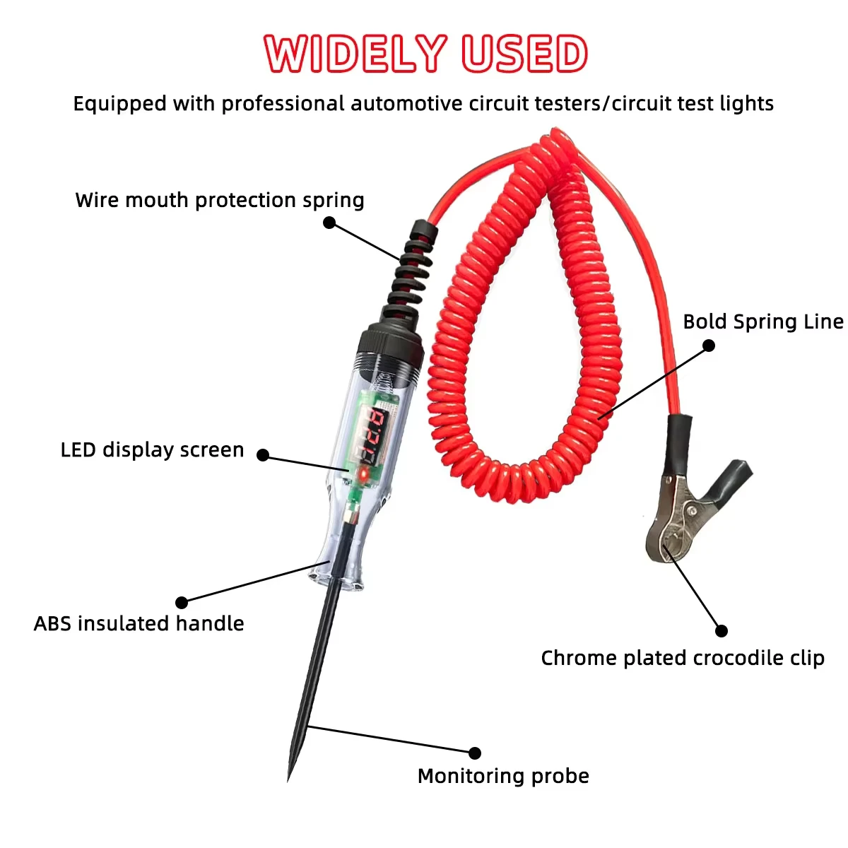 Car Voltage Tester Car Truck Voltage Circuit Tester Auto Car Diagnostic Probe Test Pen Light Bulb Electric Measuring Pen Repair Tools 5-120V