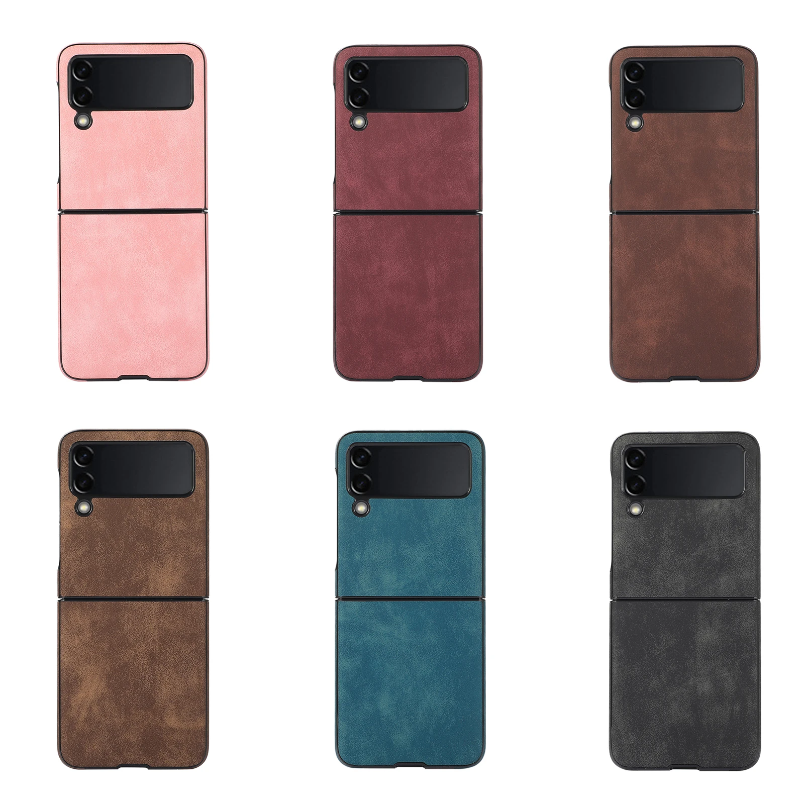 Custodia In Pelle Vintage Premium Per Samsung Galaxy Z Flip 3, Z Flip 4 Custodia Antigraffio E Tinta Unita Per Custodia Galaxy Z Flip 5