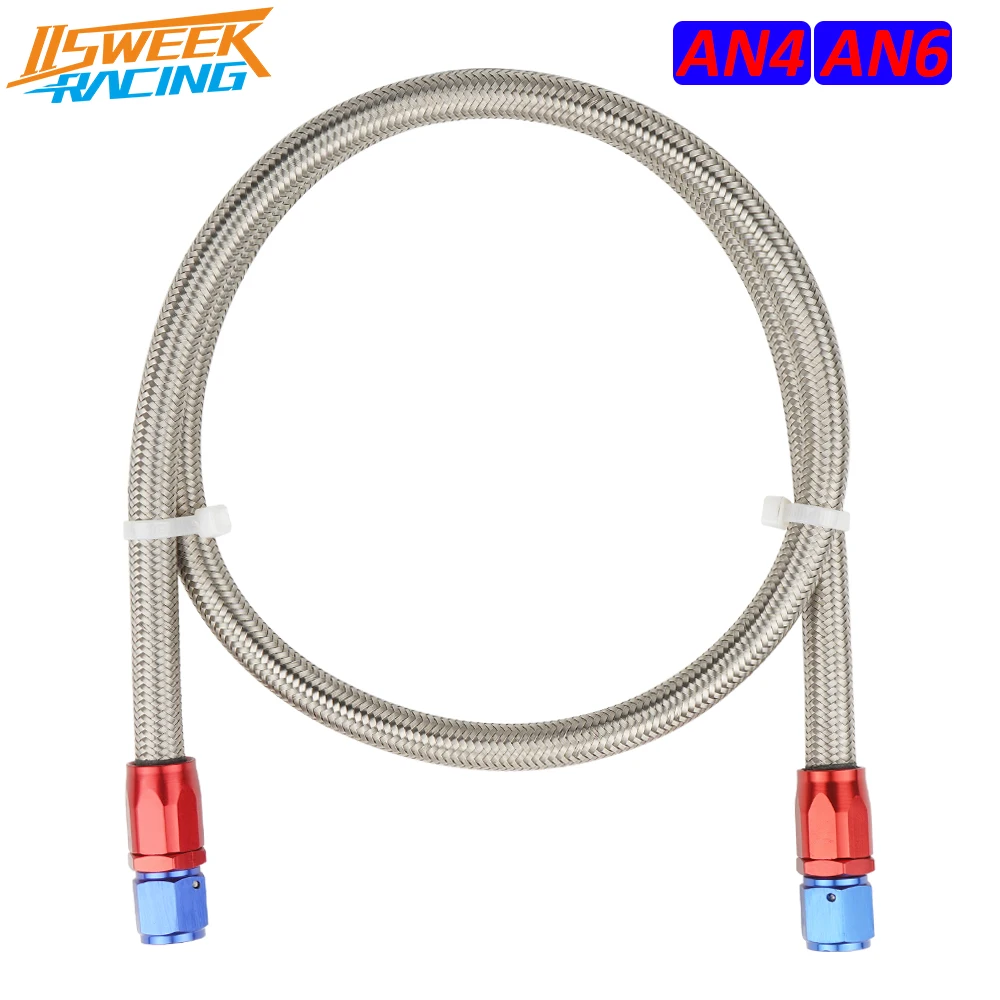 An4/6 Cpe Fuel Line Fittings Kit 1m/3ft Nylon Stainless Steel Braided