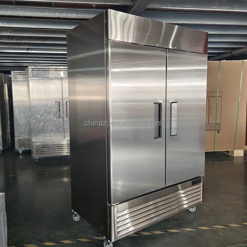 54" W Commercial Restaurant Upright Fridge Glass Door Reach In Freezer Stainless Steel Refrigerator Upright Reach In Cooler
