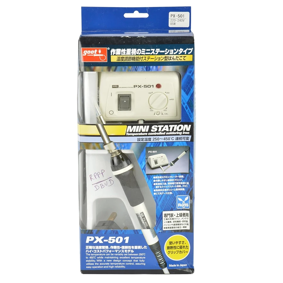 GOOT PX-501 Mini Soldering Station with Temperature Controlled without Iron Stand 250℃-450℃ Anti-static Rapid Heating Up 6