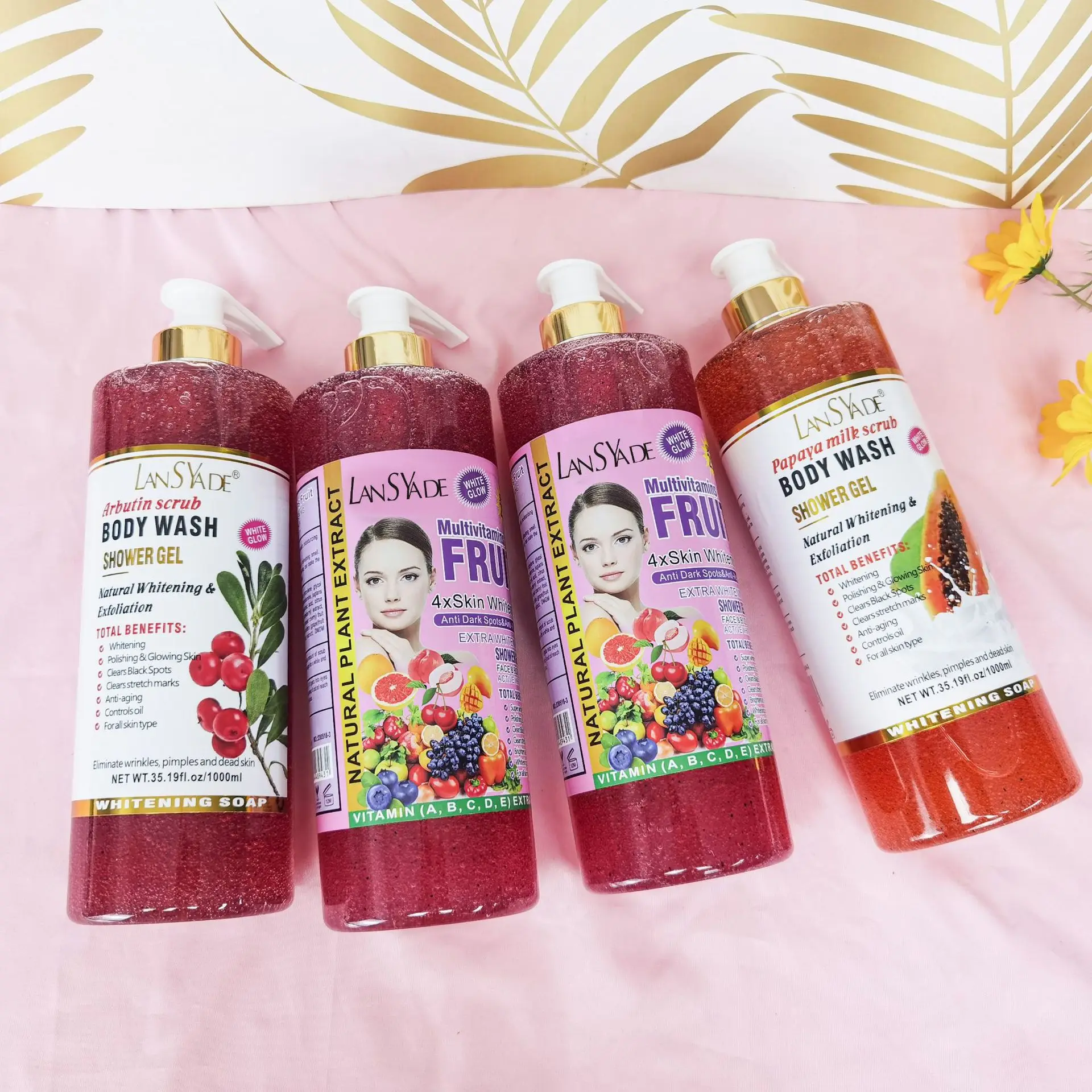 Scrub bath lotion silky smooth skin foam rich moisture skin toner brighten color anti-aging mild lasting fragrance 1000ml