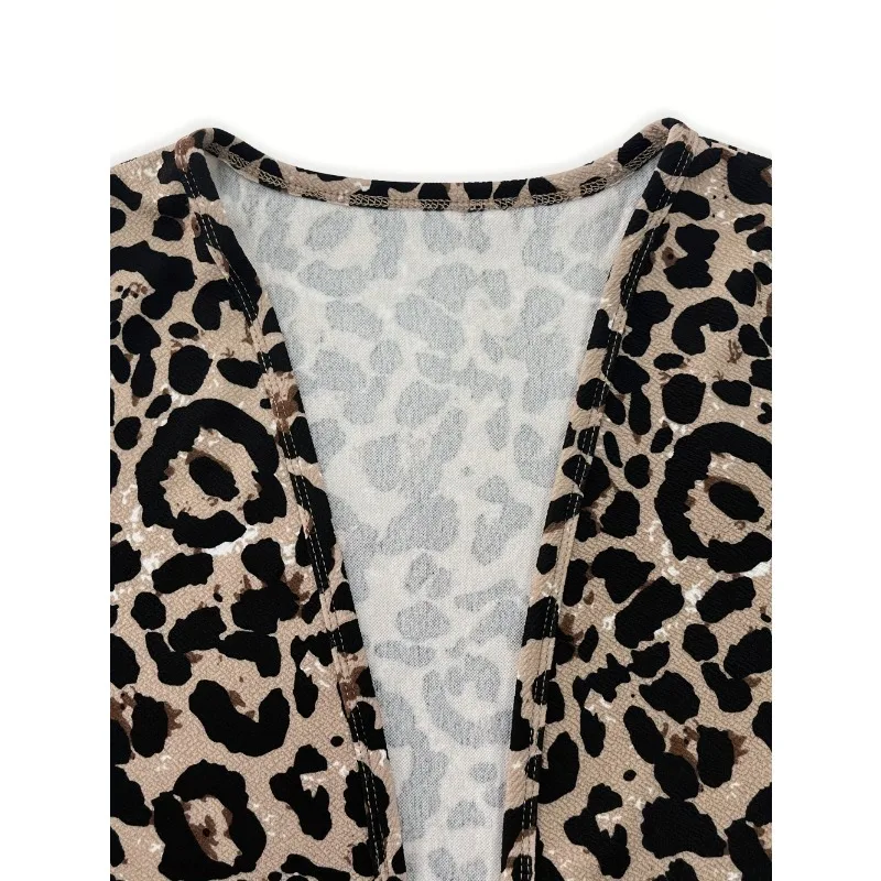 2025 Tops Women's Clothing Leopard Print Long Sleeve V-neck Classic Retro Shirt Suit Jacket Autumn Winter Coat Female Streetwear