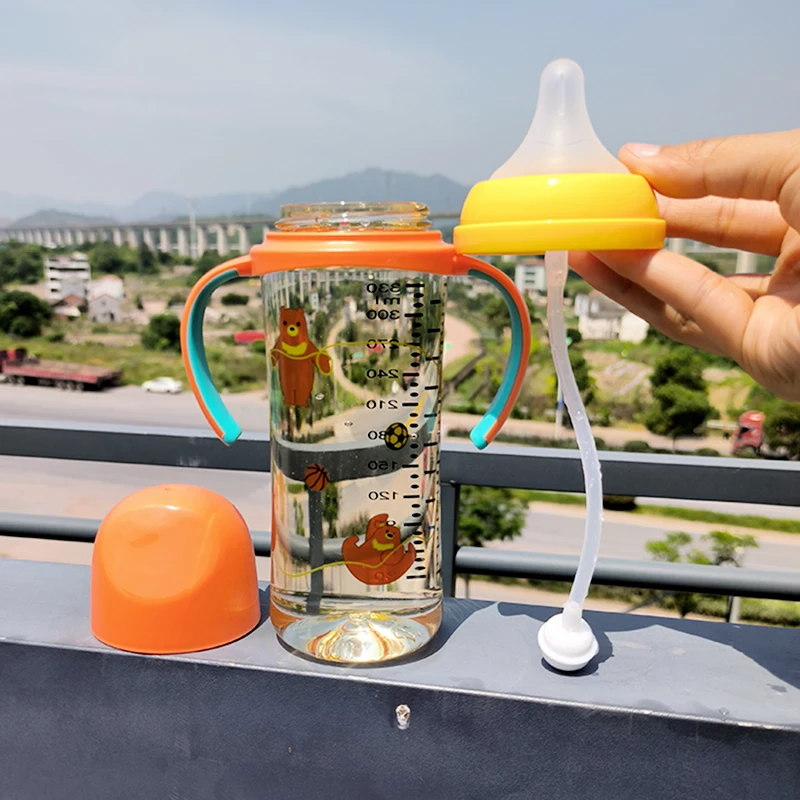 Korea Grosmimi PPSU Baby Bottle Drinking Straw Cup Anti-choke and Anti-drop Grosmimi Baby Bottle