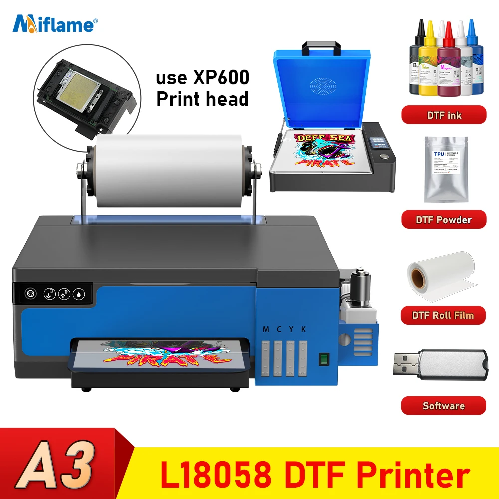 Stampante A3 DTF/DTG Multifunzione Per Magliette E Tessuti – Testina Epson L805, Agitatore Inchiostro Bianco, Piastra Aspirante