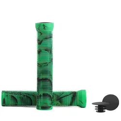 Enhanced Soft Non - Slip Rubber Handlebar Grips (Green Black)