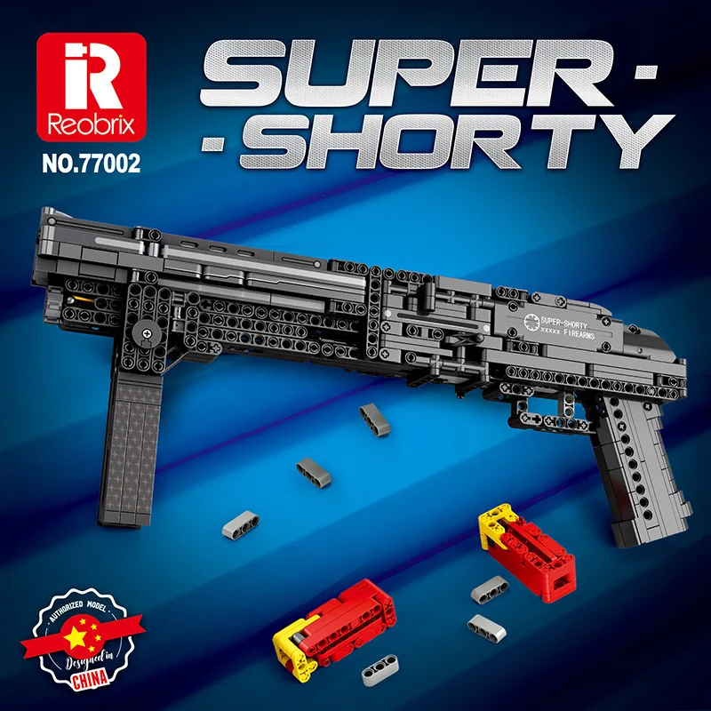 

Reobrix 77002 Super Shorty Model Brick Emissible Weapon Series MOC Puzzle Assemble Toys Building Blocks Boy Gift 882Pcs