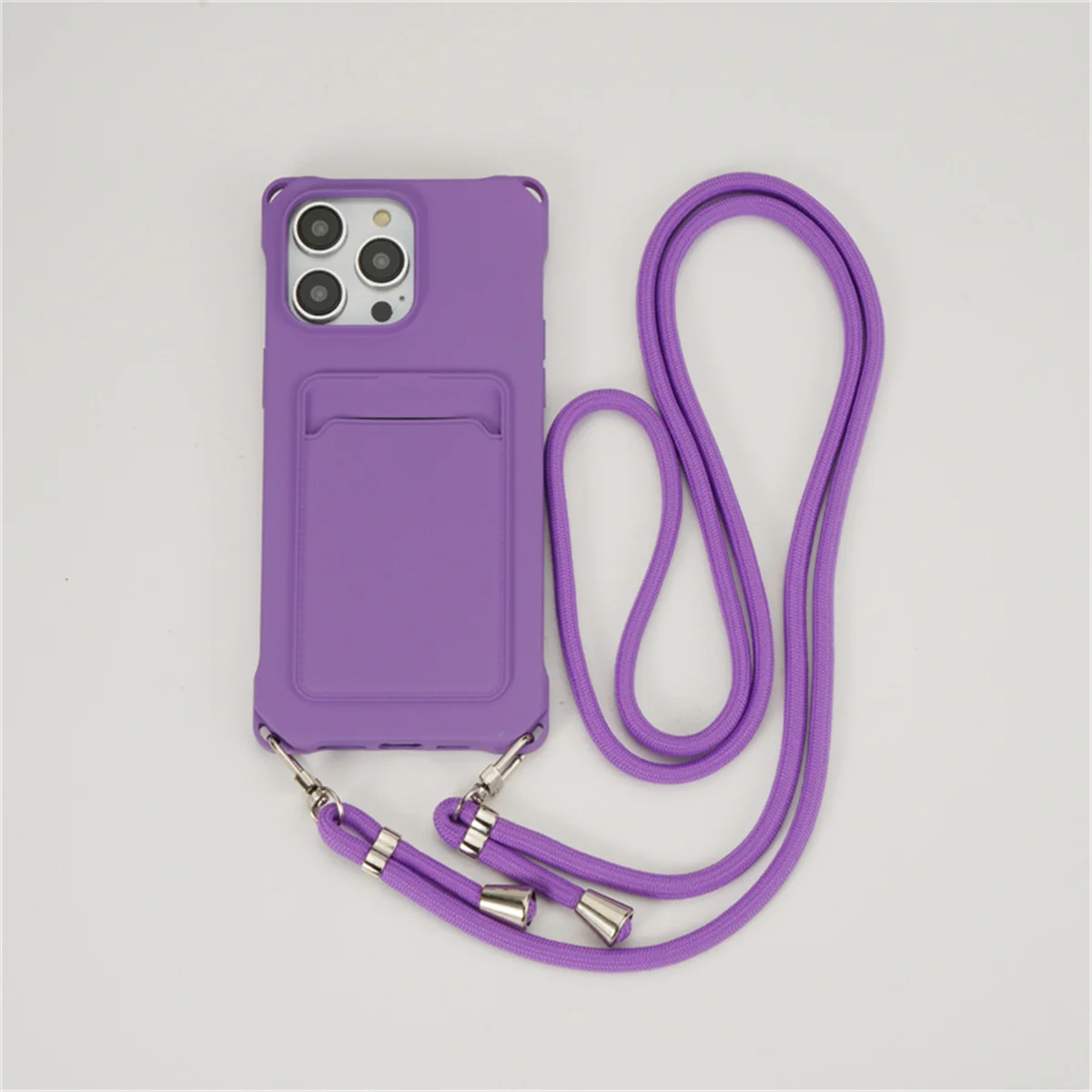 Versatile Crossbody Lanyard Wallet with Card Holder and Silicone Phone Case