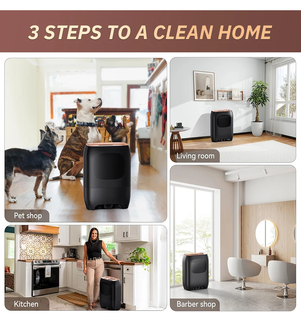 Dust Vacuum Cleaner Automatic Dustpan Vacuum Dust Bucket with 4-layer Pre-motor