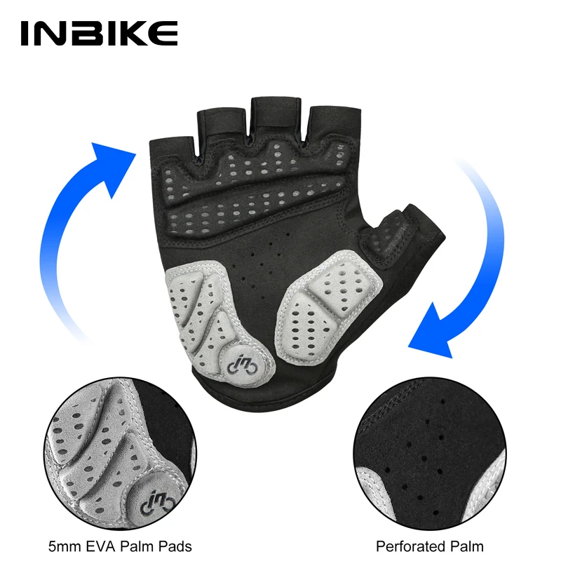 INBIKE Half Finger Bicycle Gloves Men Shockproof Breathable MTB Cycling Sport Gloves For Men Women Bike Biking Glove Accessories