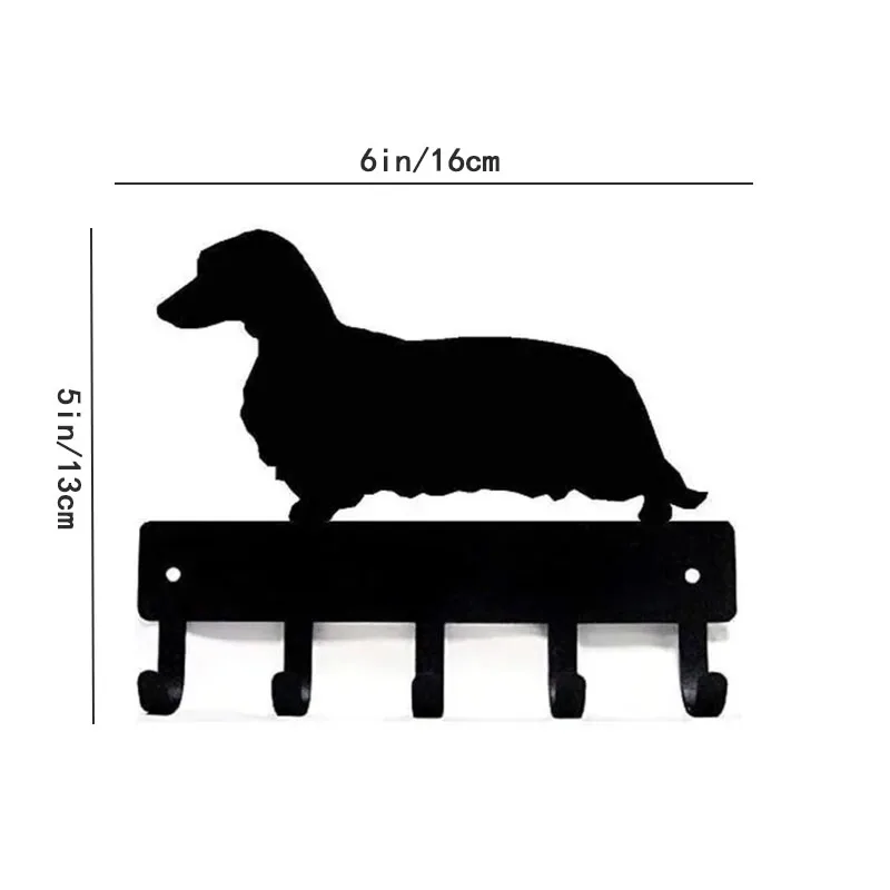 Longhaired Dachshund Dog - Key Hooks & Keychain Holder - 6 inch Metal Wall Art -Perfect Gift for Dachshund Lovers 2
