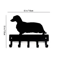 Longhaired Dachshund Dog - Key Hooks & Keychain Holder - 6 inch Metal Wall Art -Perfect Gift for Dachshund Lovers 2