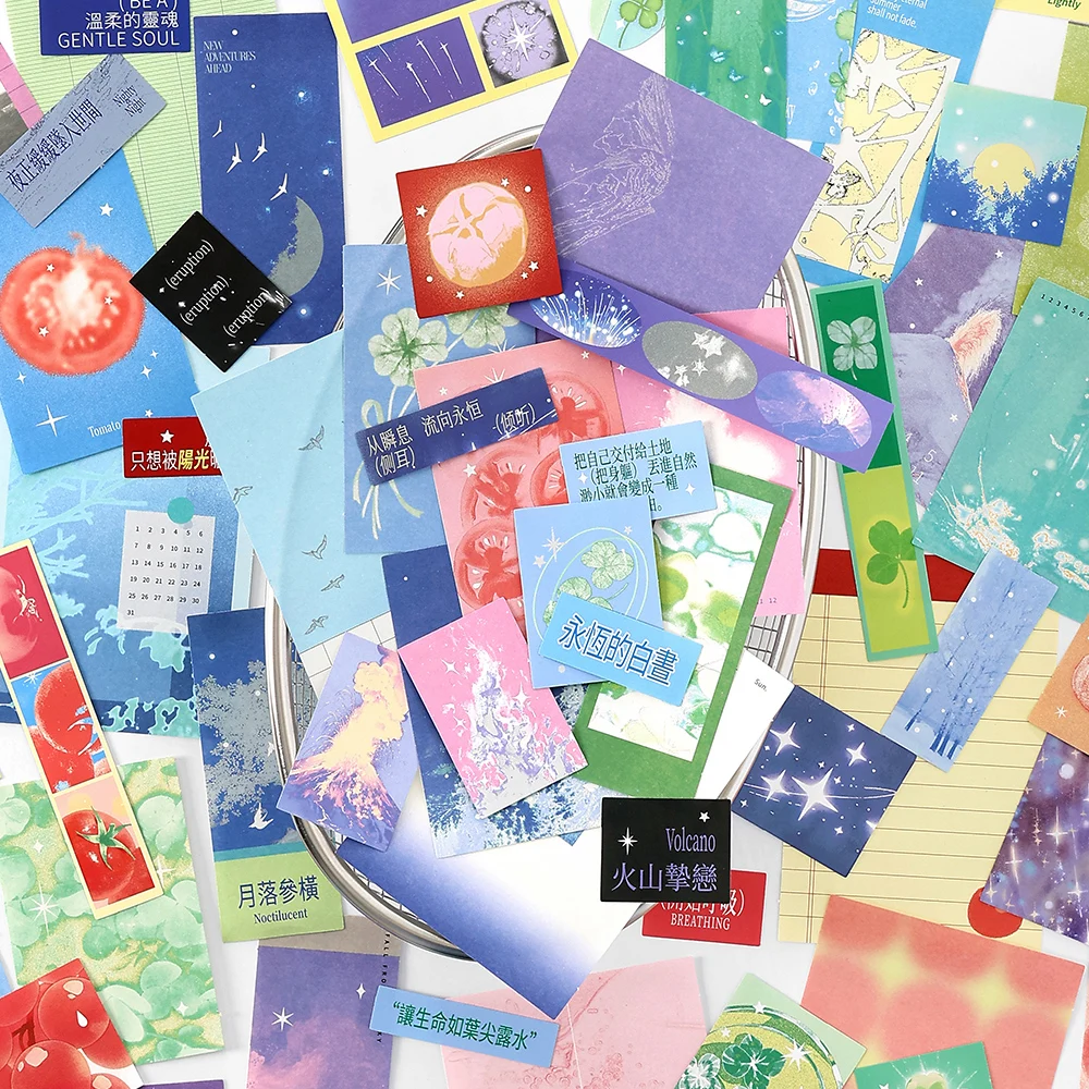 40-Piece Minimalist Style Scrapbook Background and Sticker Set