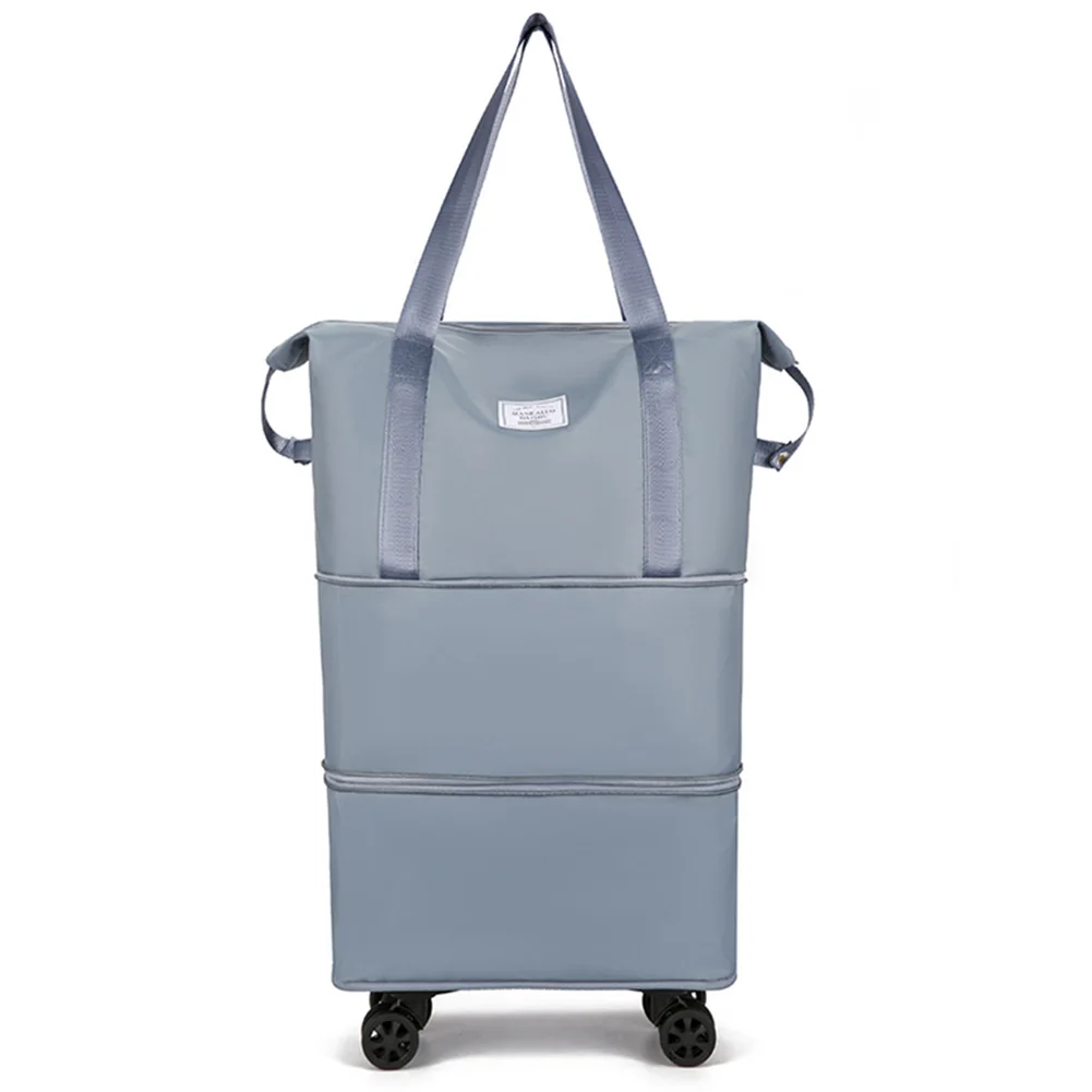 

Collapsible Trolley Bag with Wheels Luggage Rolling Bags Large Capacity Dry-Wet Separation Unisex Business Trip Bag