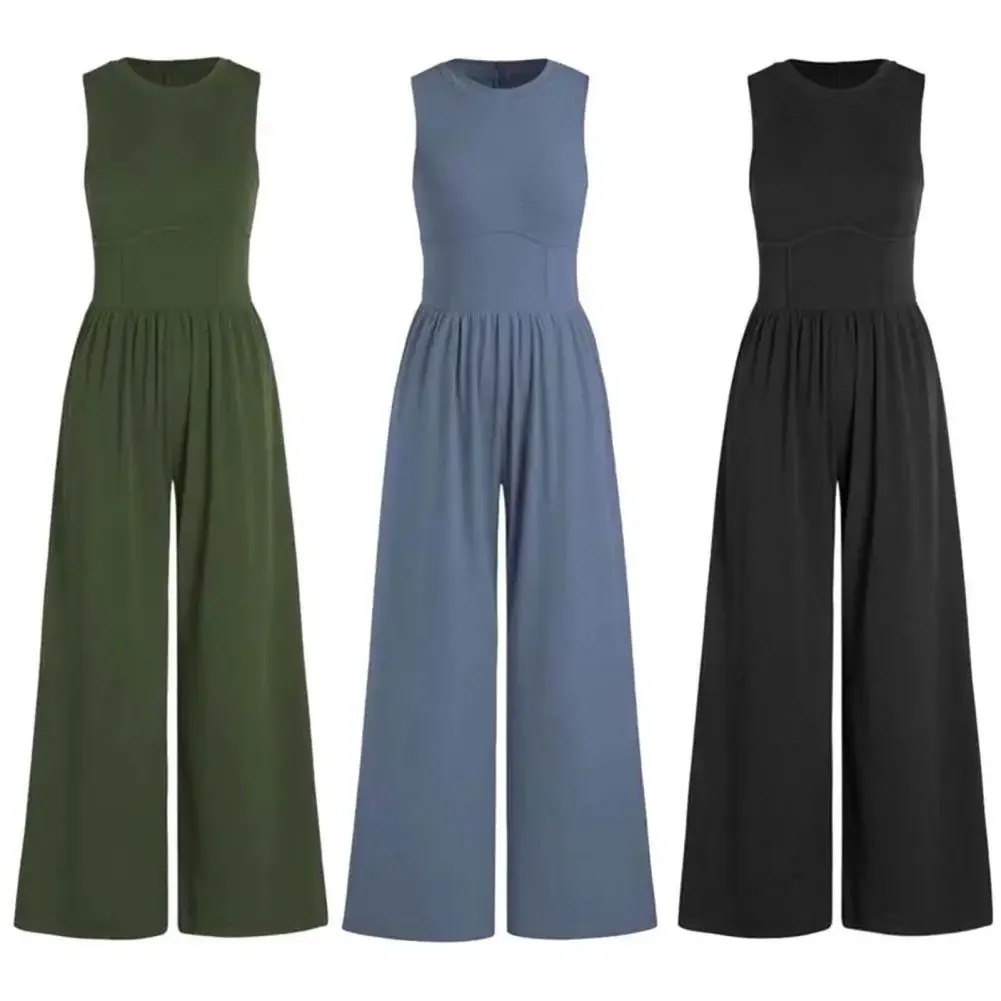 Women’s Viral Jumpsuit – Sleek Wide-Leg Tummy Control back zipper jumpsuit