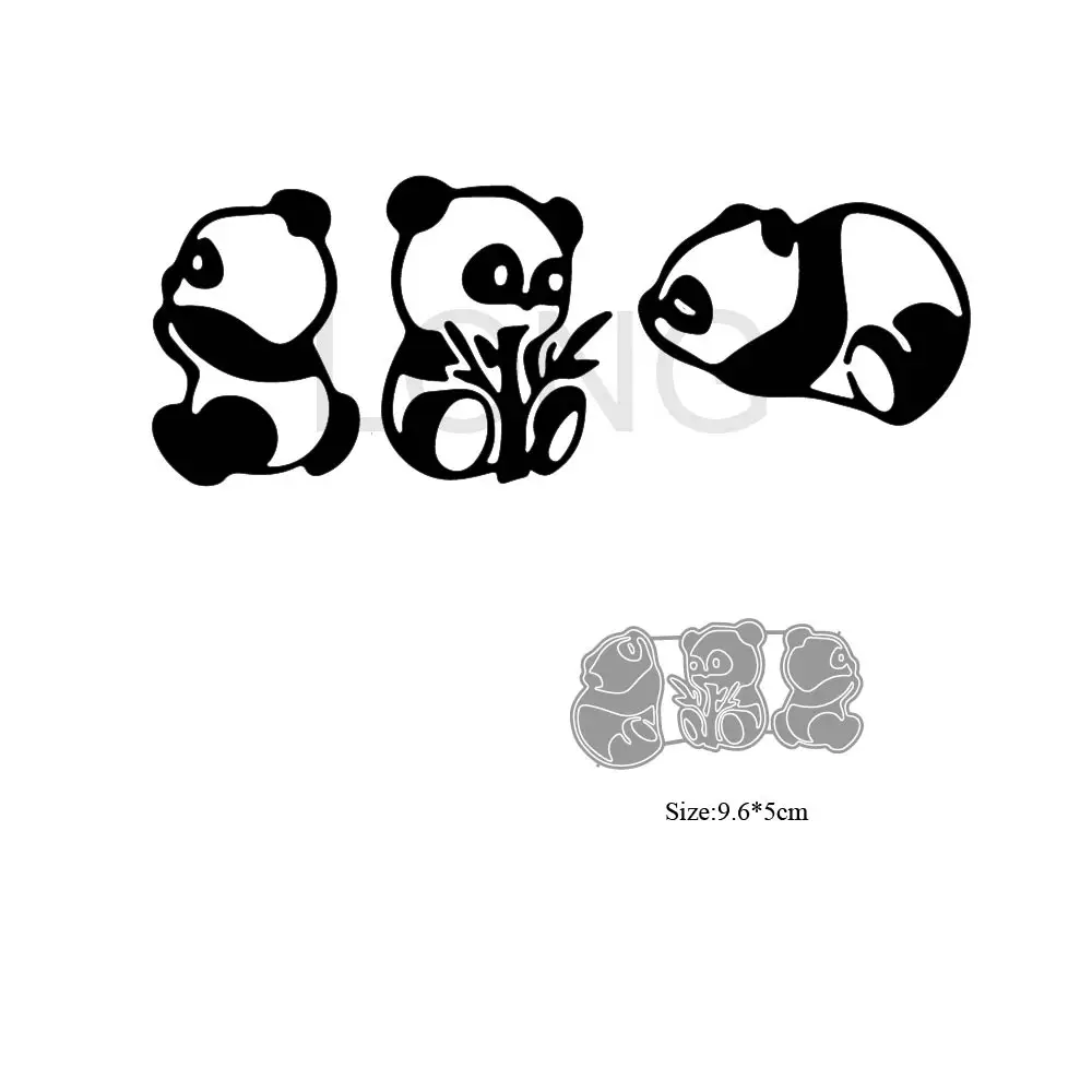 

Metal Cutting Dies for Card Making Scrapbook Pandas Slimline Die Cut Mold Template for Paper Craft Blade Punch Stencils